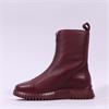 Wonders Flexfly Front Zip Chunky Boot - Burgundy Leather